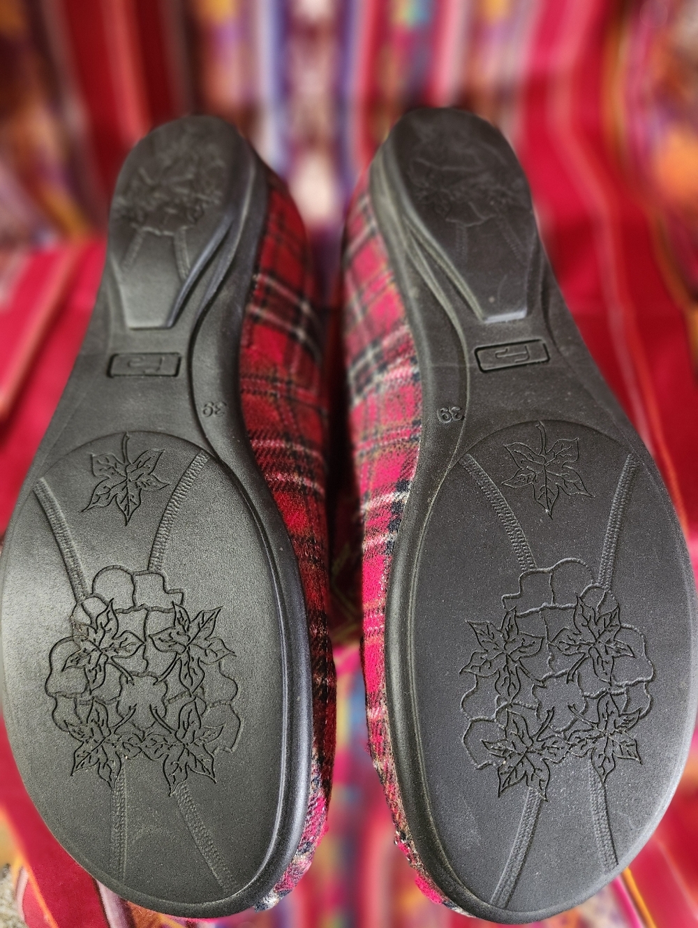 Birkenstock Red Plaid Mary Jane Flats - Picture 5 of 6